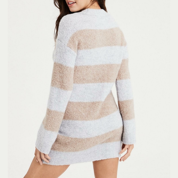 AE Gray Rugby Stripe Sweater Dress - Picture 2 of 9